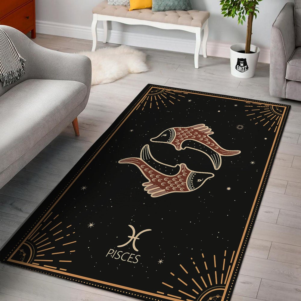 Pisces Constellation Print Floor Mat-grizzshop