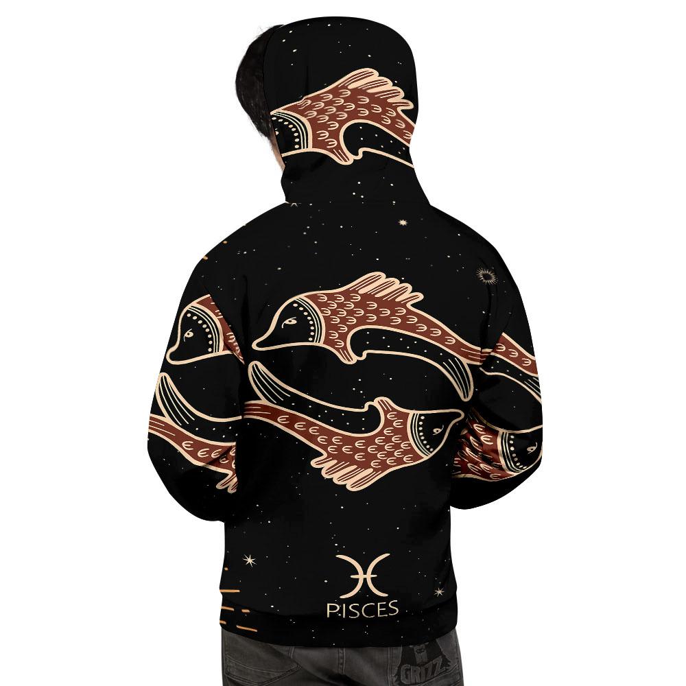 Pisces Constellation Print Men's Hoodie-grizzshop