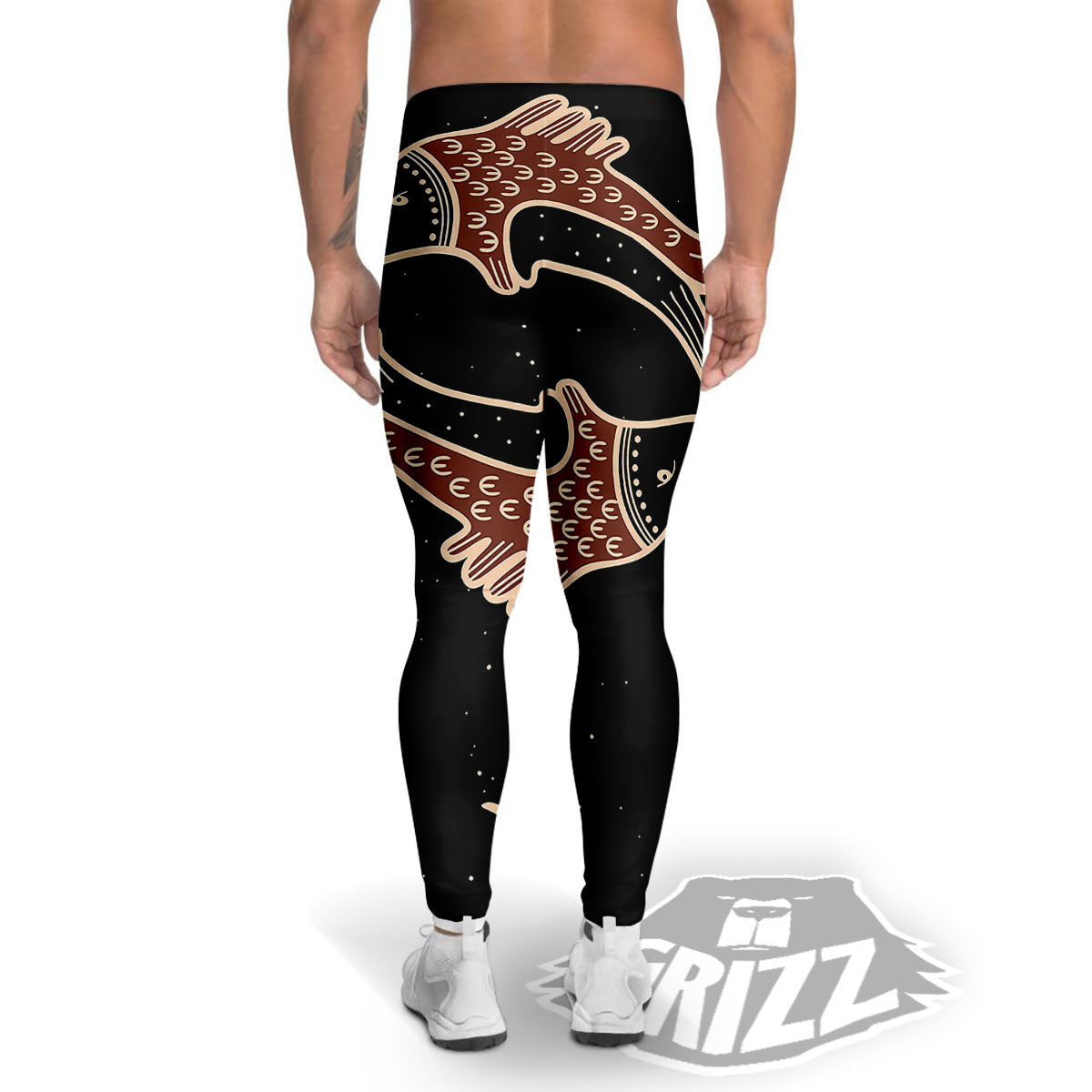 Pisces Constellation Print Men's Leggings-grizzshop