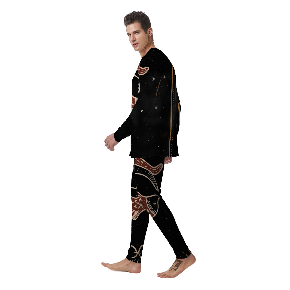 Pisces Constellation Print Men's Pajamas-grizzshop