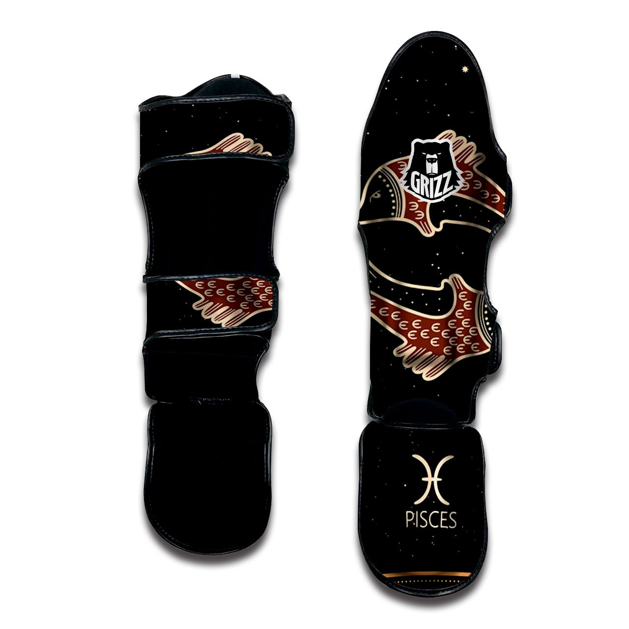 Pisces Constellation Print Muay Thai Shin Guards-grizzshop