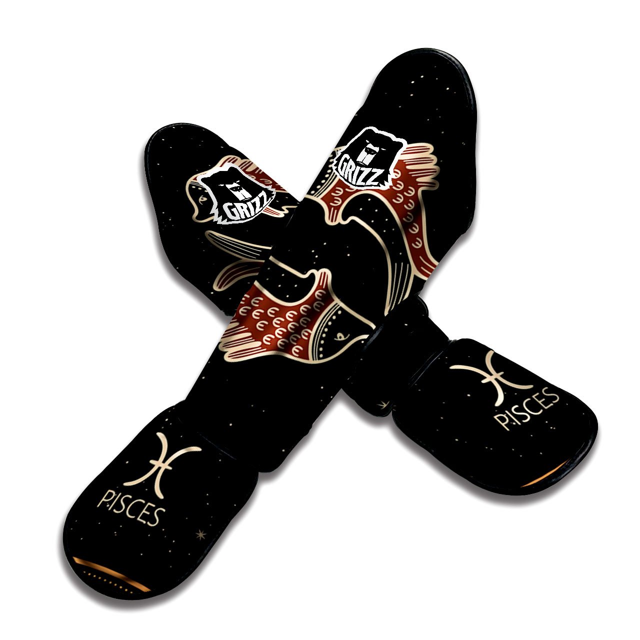 Pisces Constellation Print Muay Thai Shin Guards-grizzshop