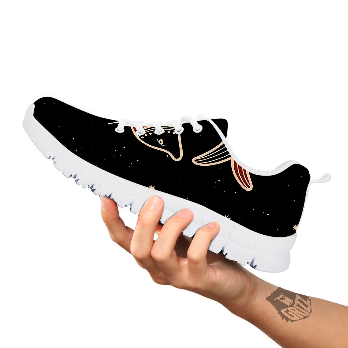 Pisces Constellation Print White Sneaker-grizzshop