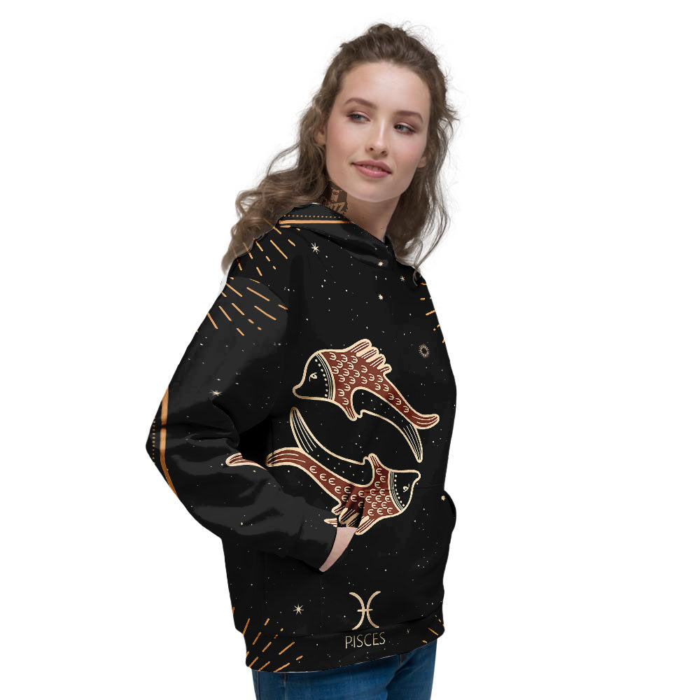 Pisces Constellation Print Women's Hoodie-grizzshop
