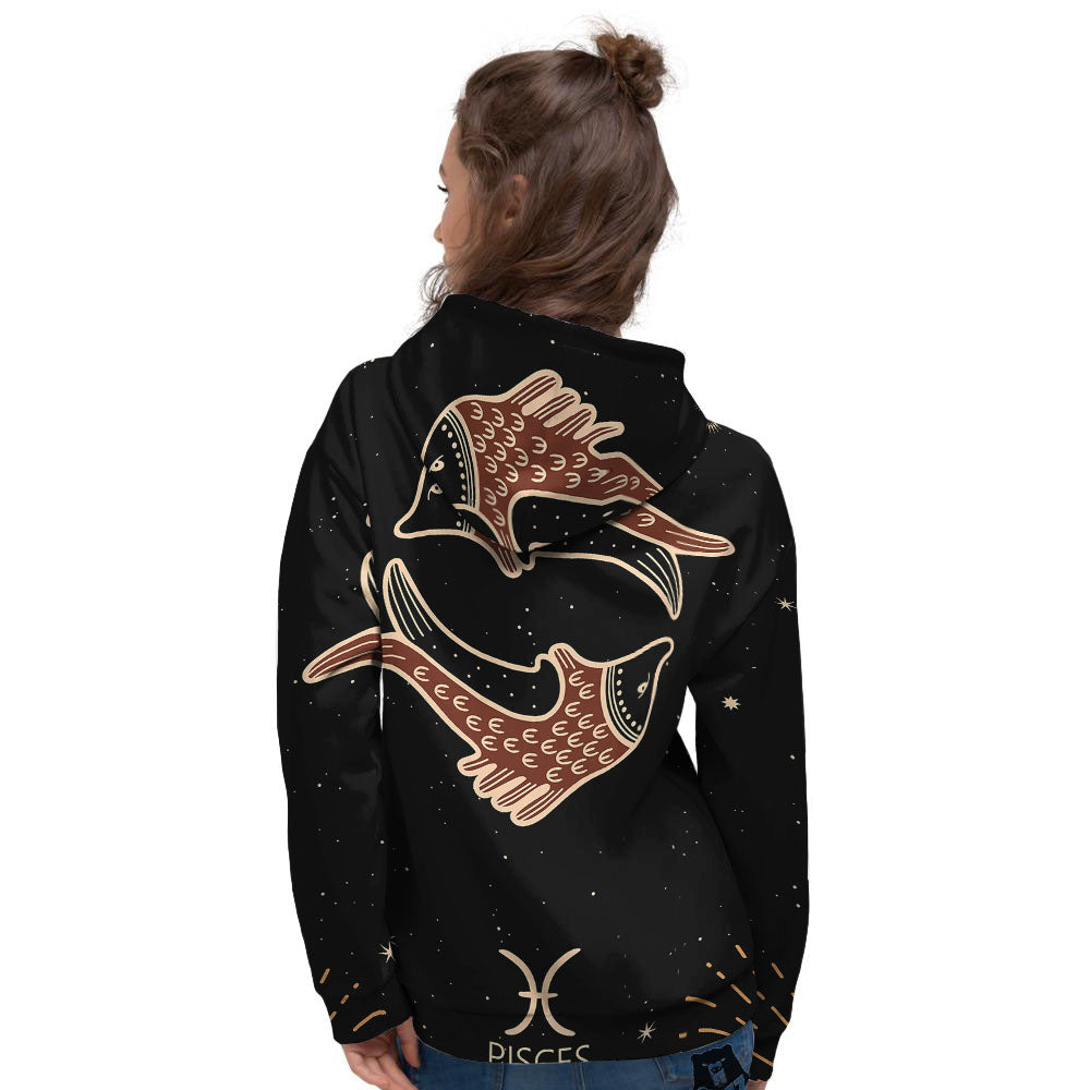 Pisces Constellation Print Women's Hoodie-grizzshop
