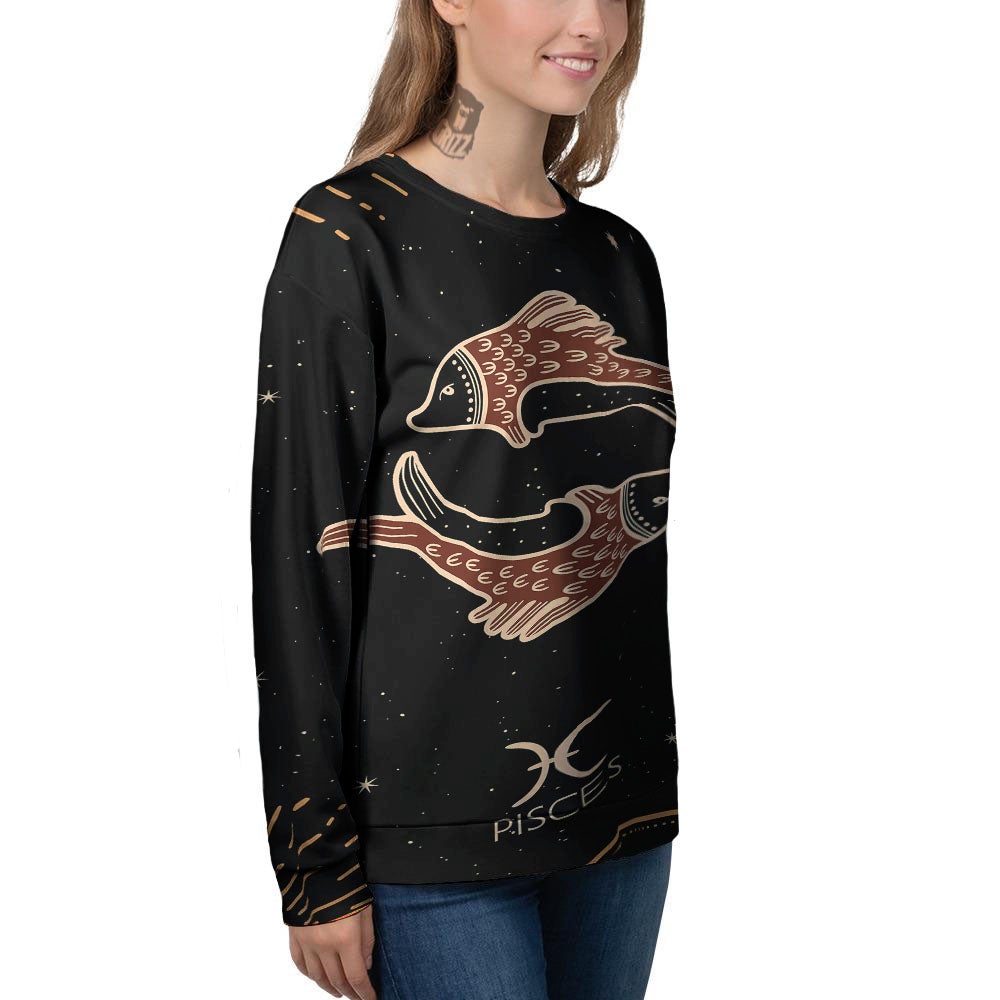Pisces Constellation Print Women's Sweatshirt-grizzshop