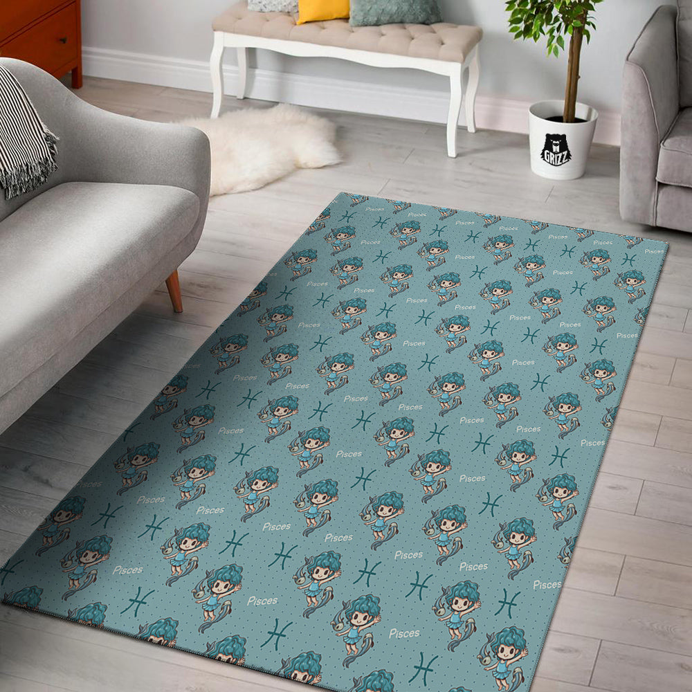 Pisces Cute Cartoon Print Pattern Floor Mat-grizzshop