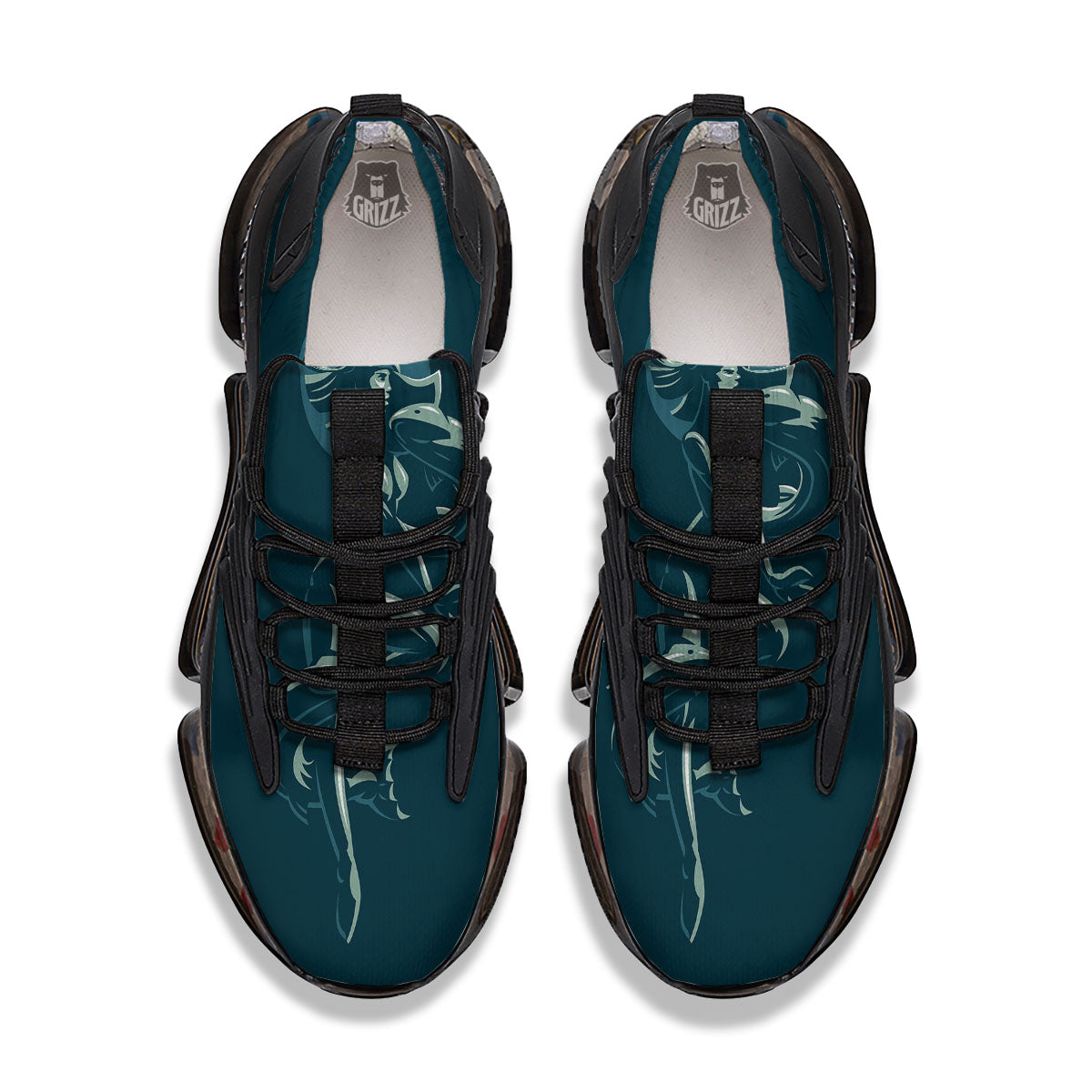 Pisces Sign Astrology Print Black Gym Shoes-grizzshop