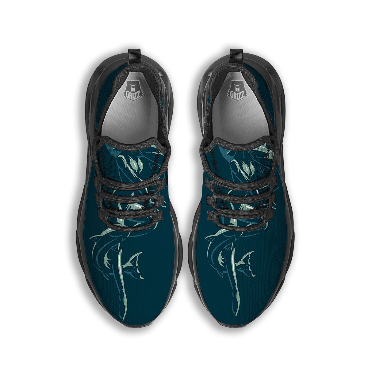 Pisces Sign Astrology Print Black Running Shoes-grizzshop