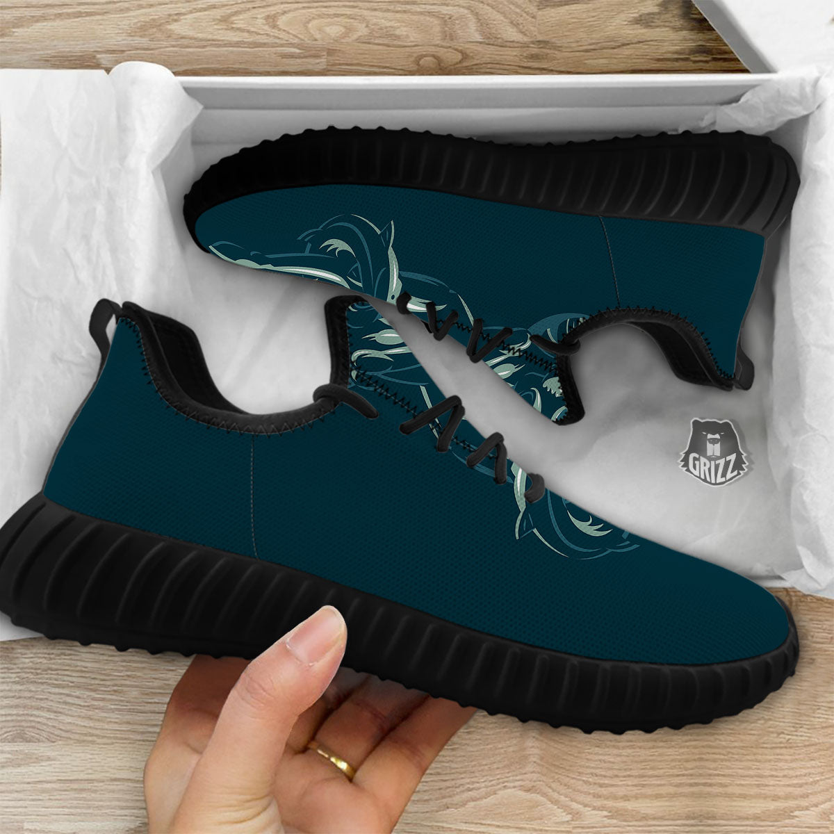 Pisces Sign Astrology Print Black Walking Shoes-grizzshop