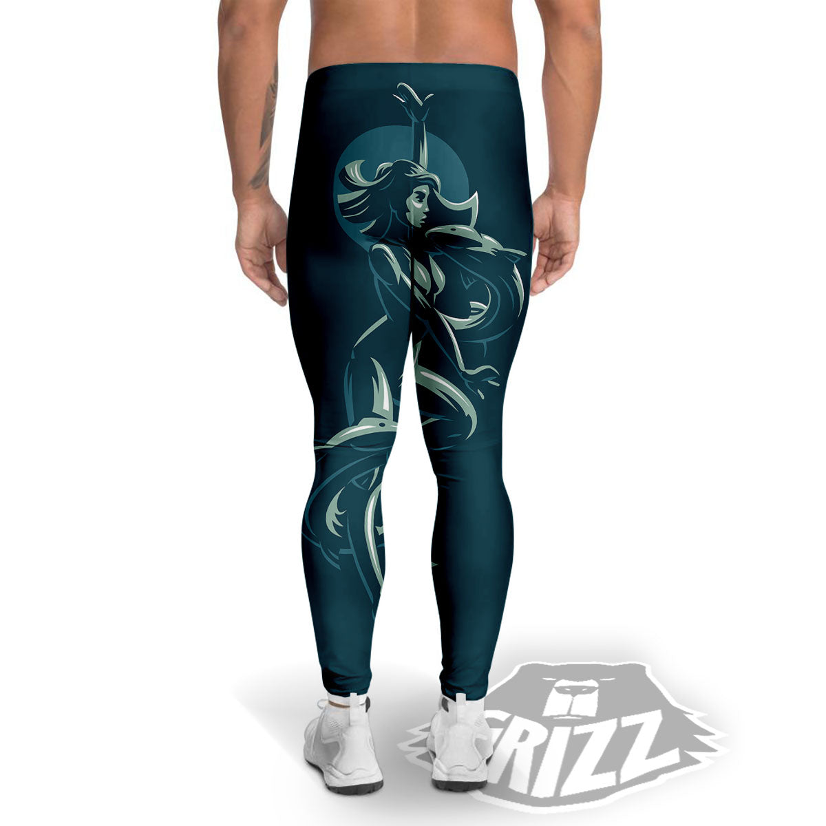 Pisces Sign Astrology Print Men's Leggings-grizzshop