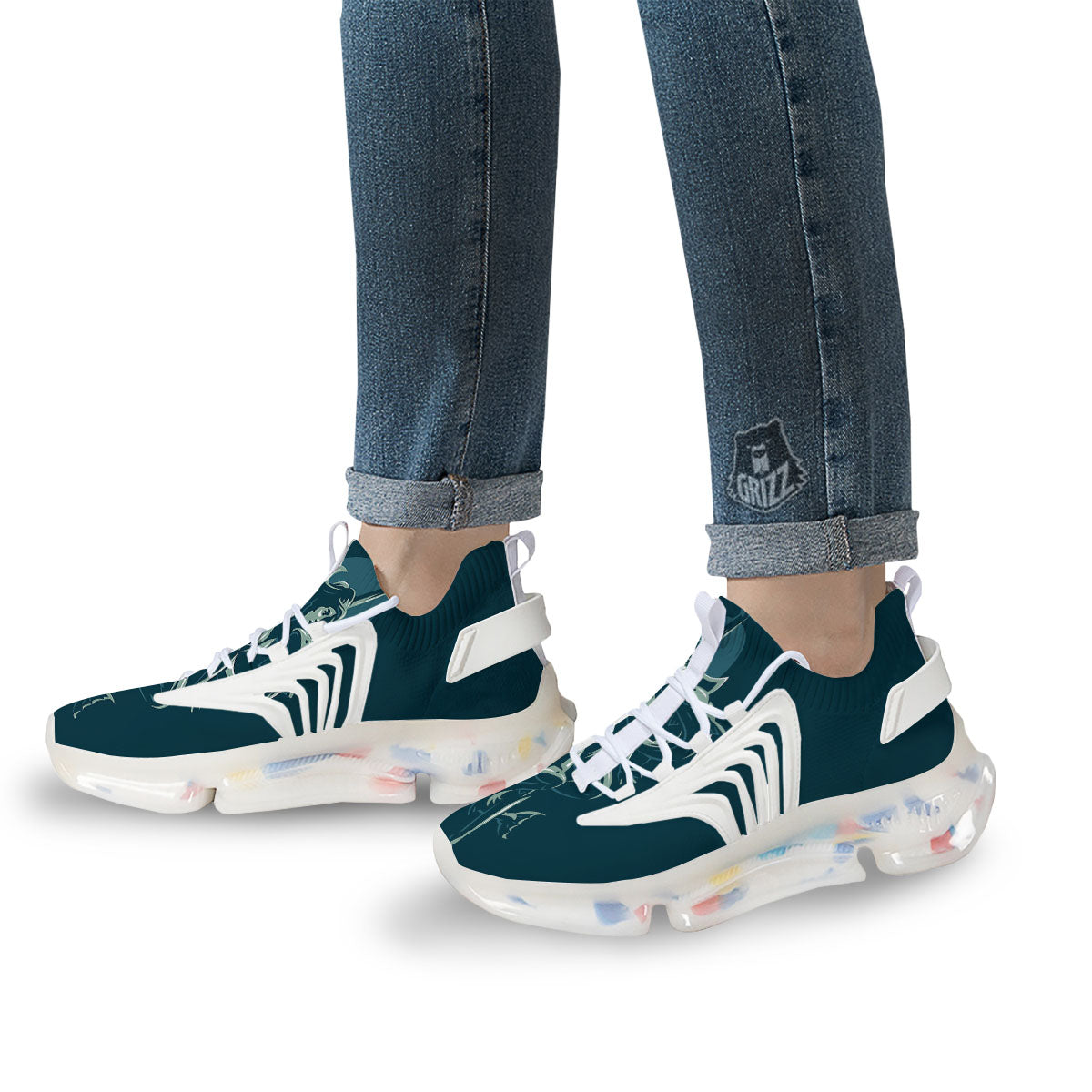 Pisces Sign Astrology Print White Gym Shoes-grizzshop