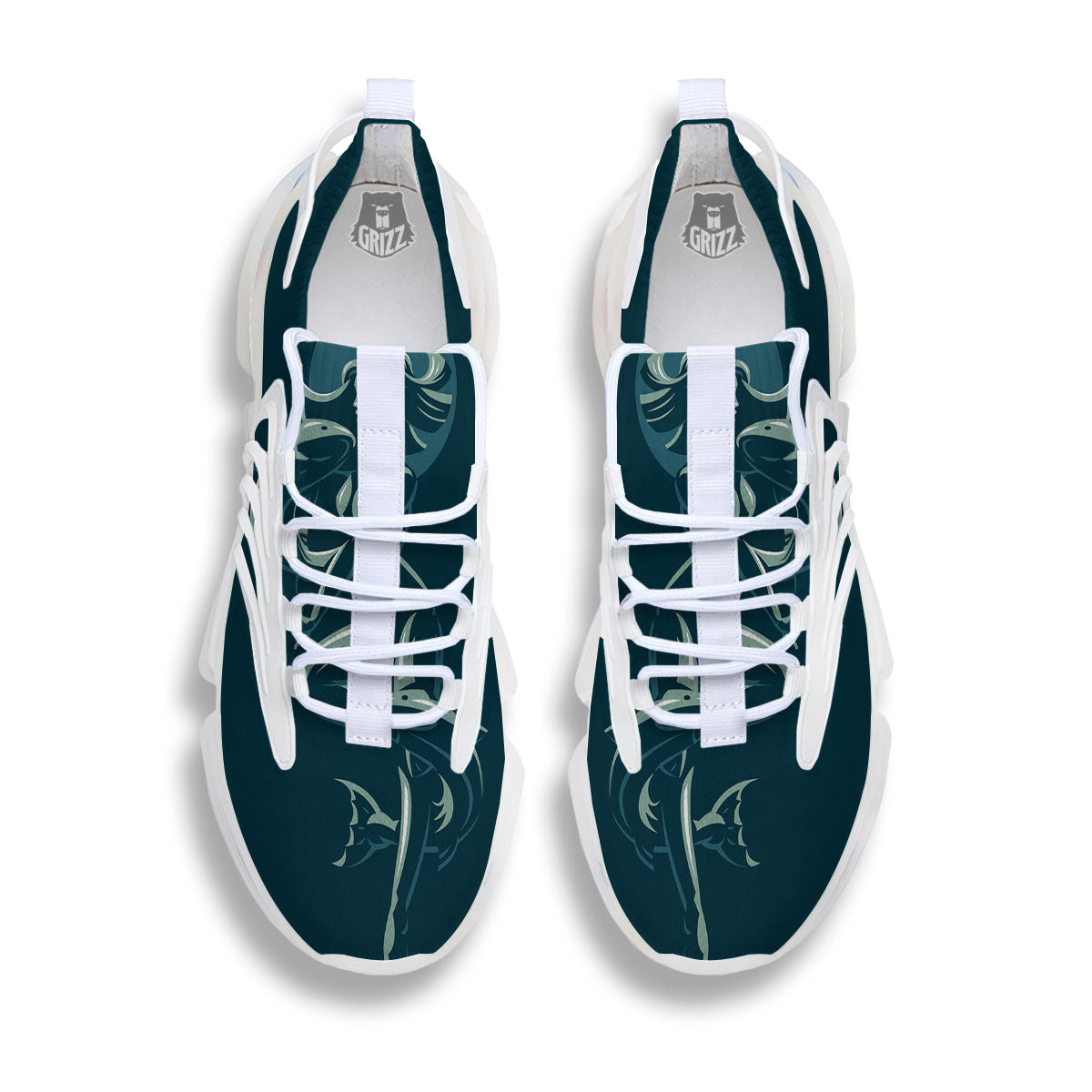 Pisces Sign Astrology Print White Gym Shoes-grizzshop