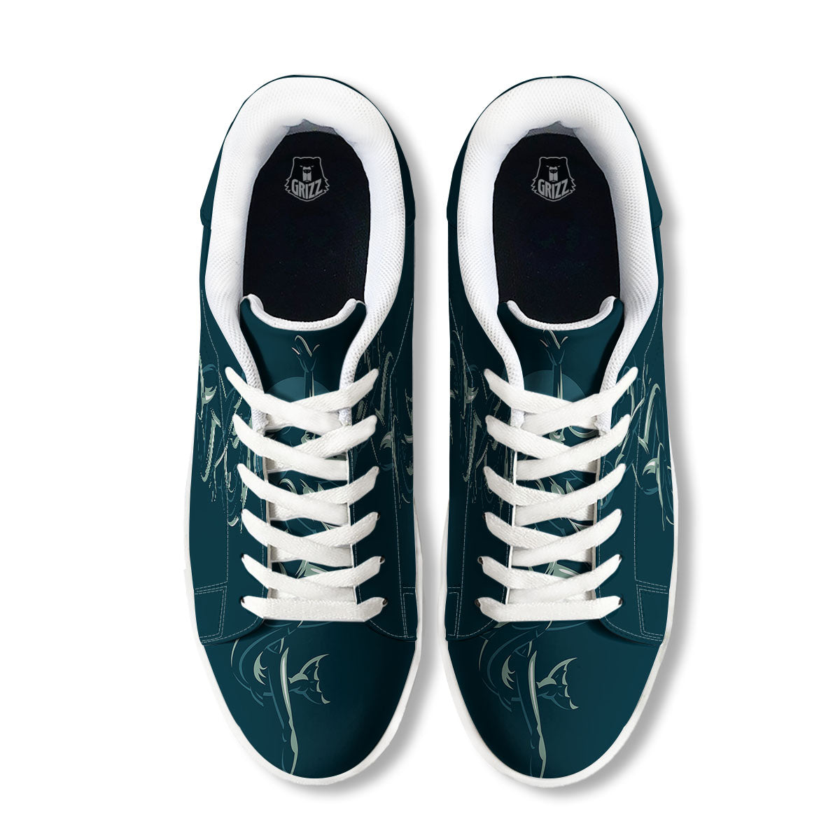 Pisces Sign Astrology Print White Low Top Sneakers-grizzshop