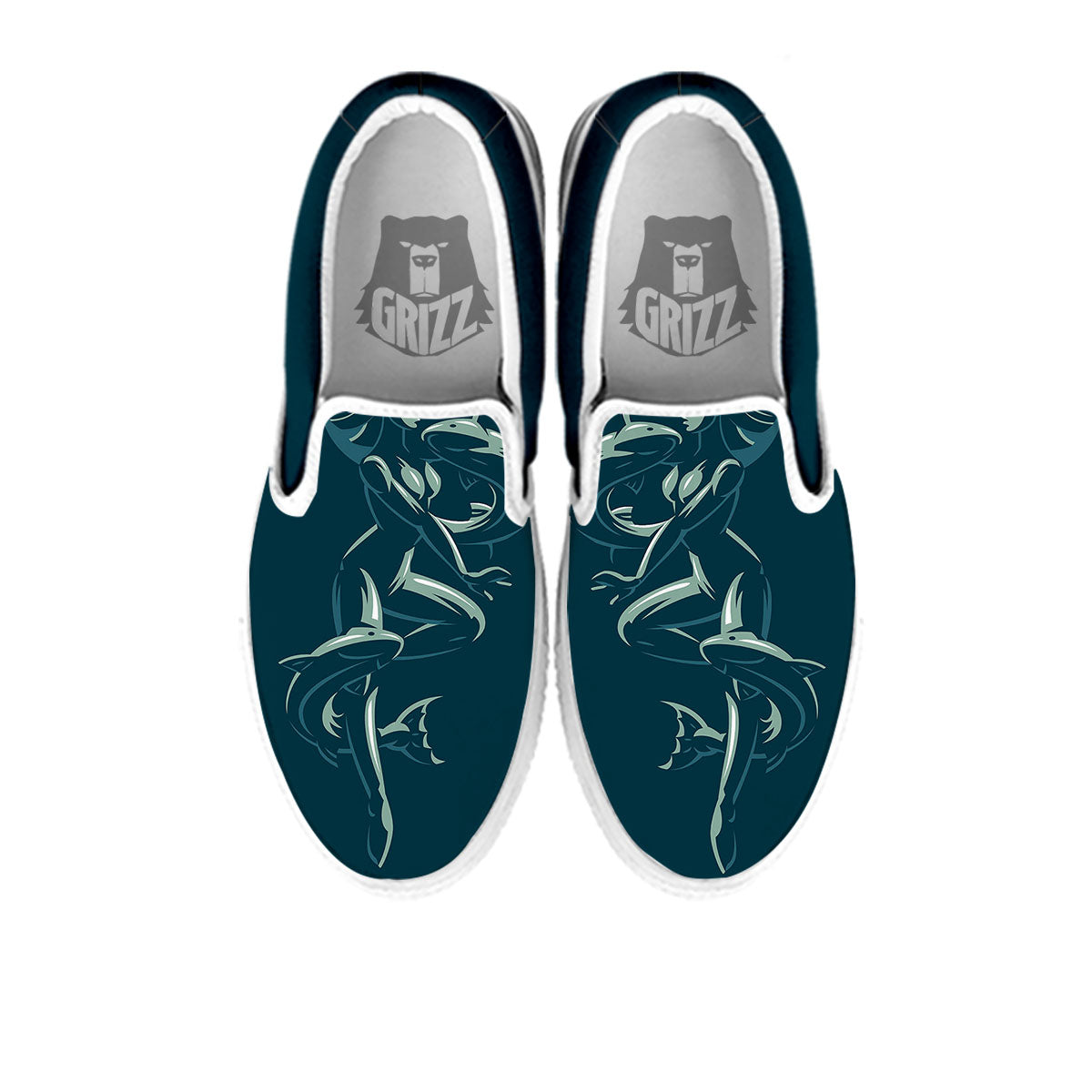 Pisces Sign Astrology Print White Slip On Shoes-grizzshop