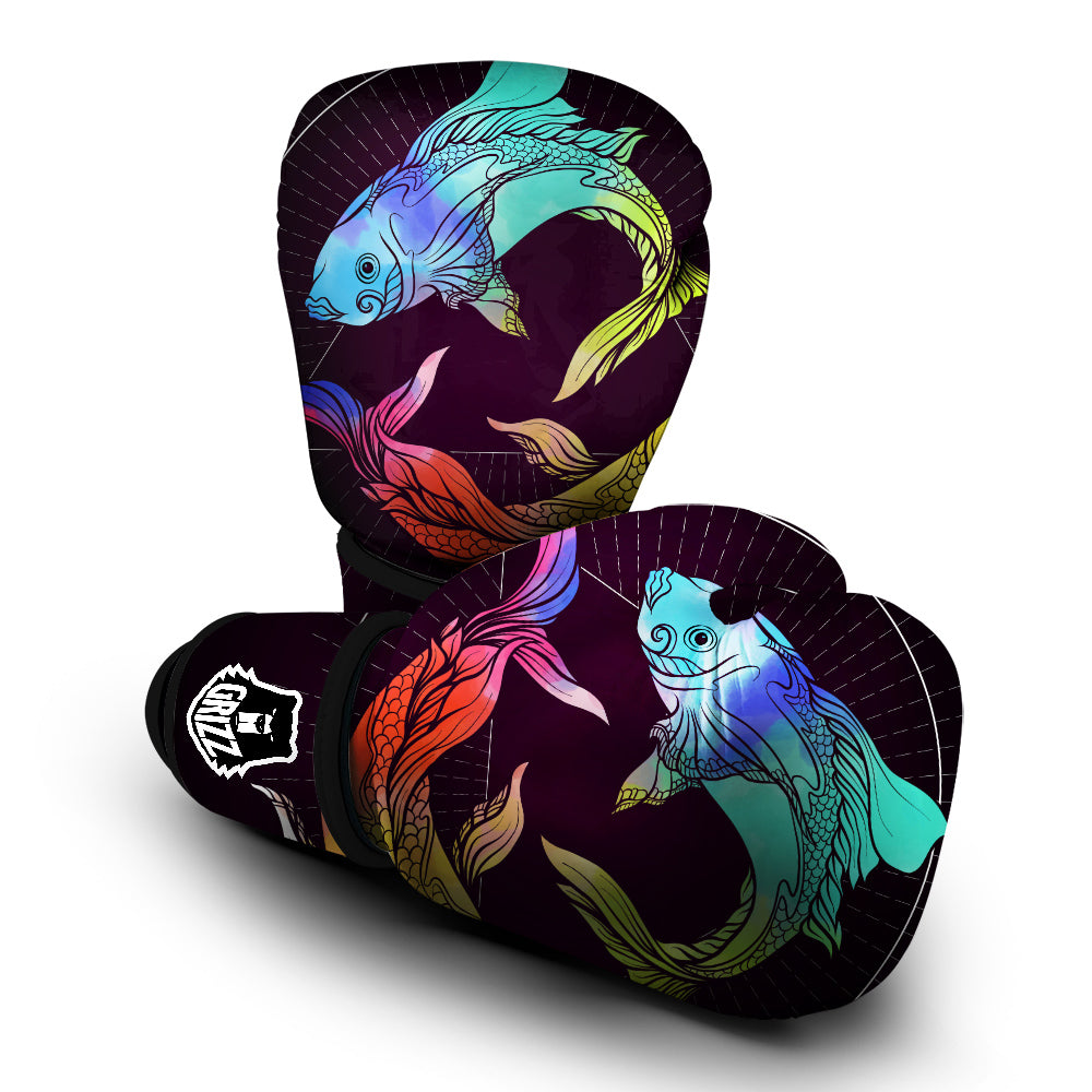 Pisces Sign Colorful Print Boxing Gloves-grizzshop
