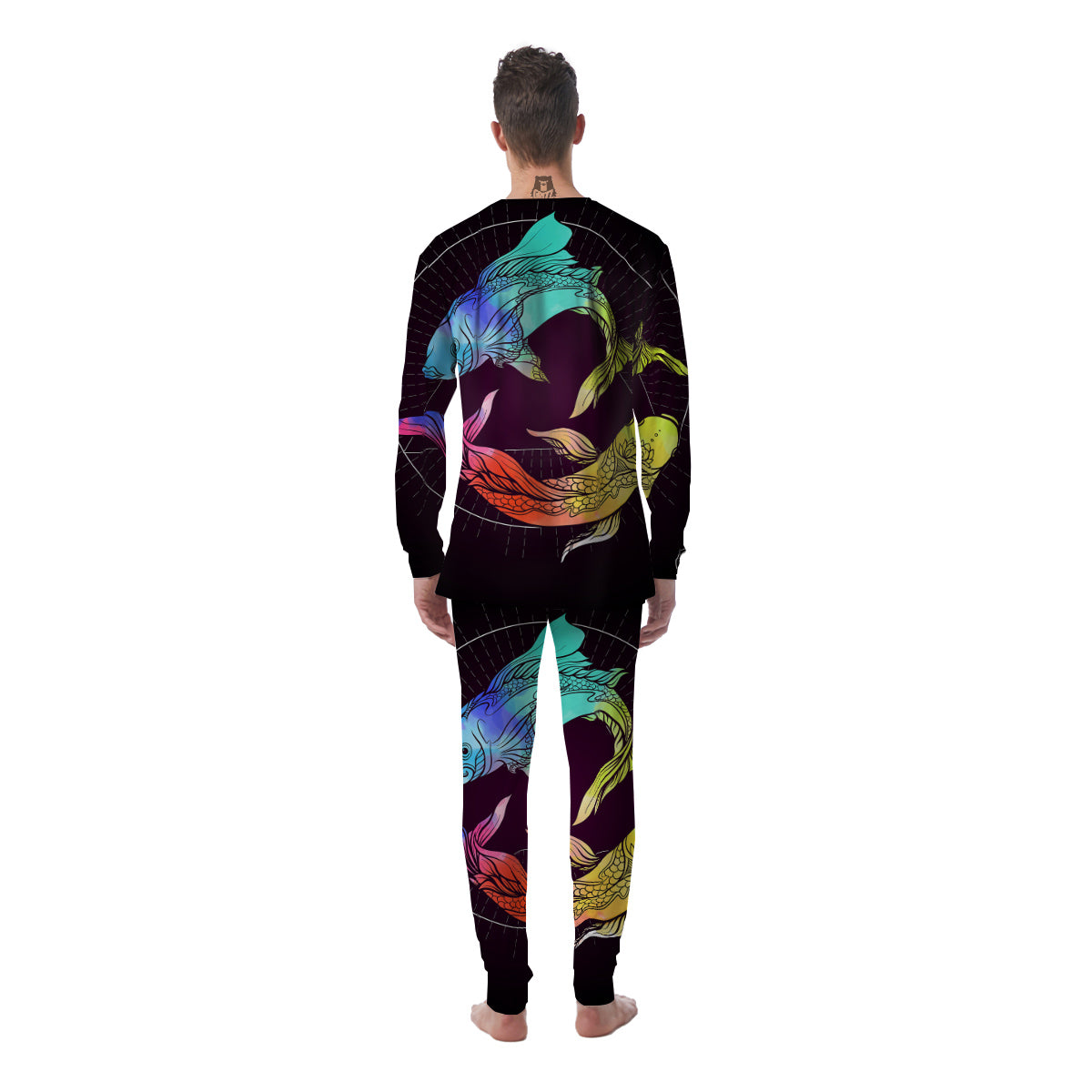 Pisces Sign Colorful Print Men's Pajamas-grizzshop