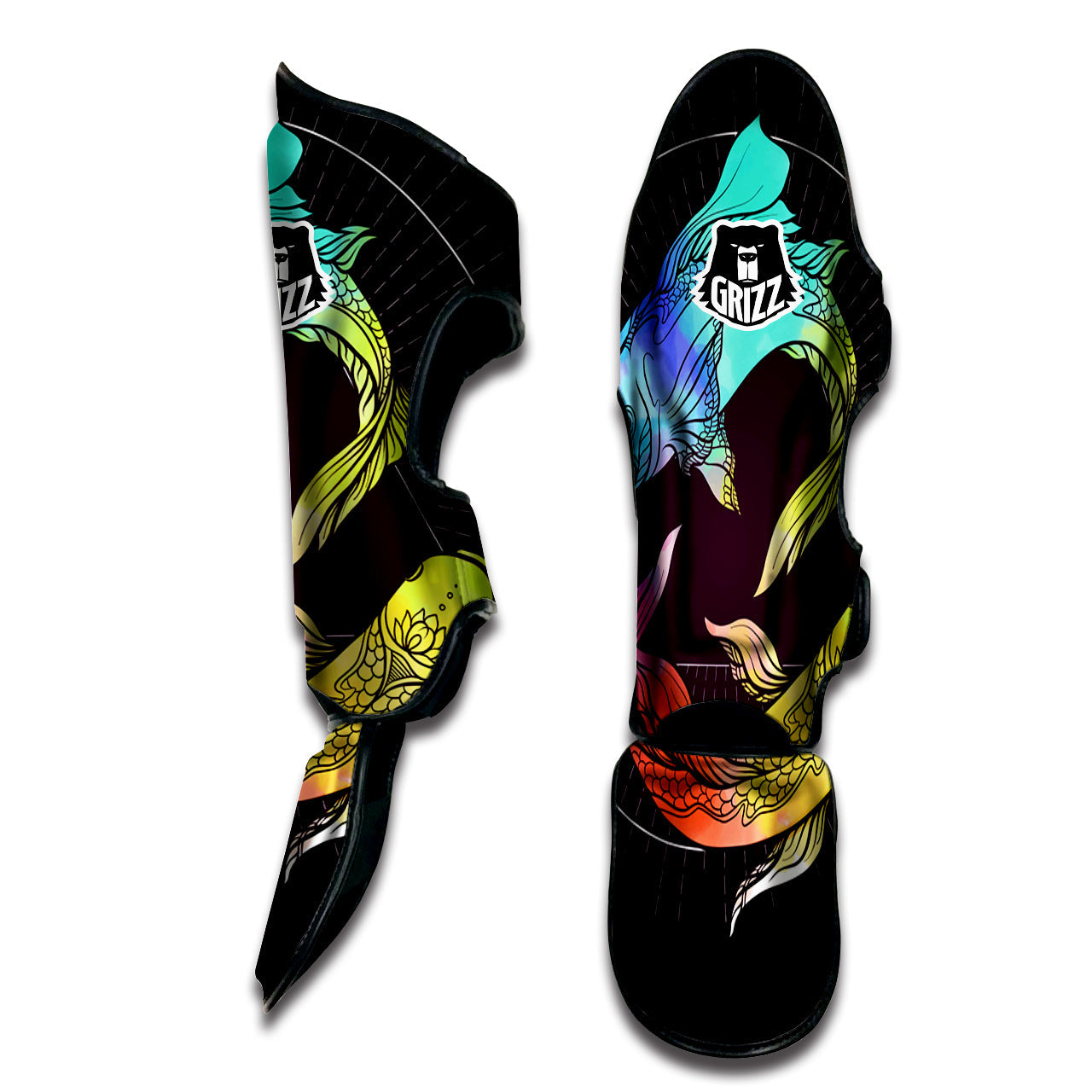 Pisces Sign Colorful Print Muay Thai Shin Guards-grizzshop