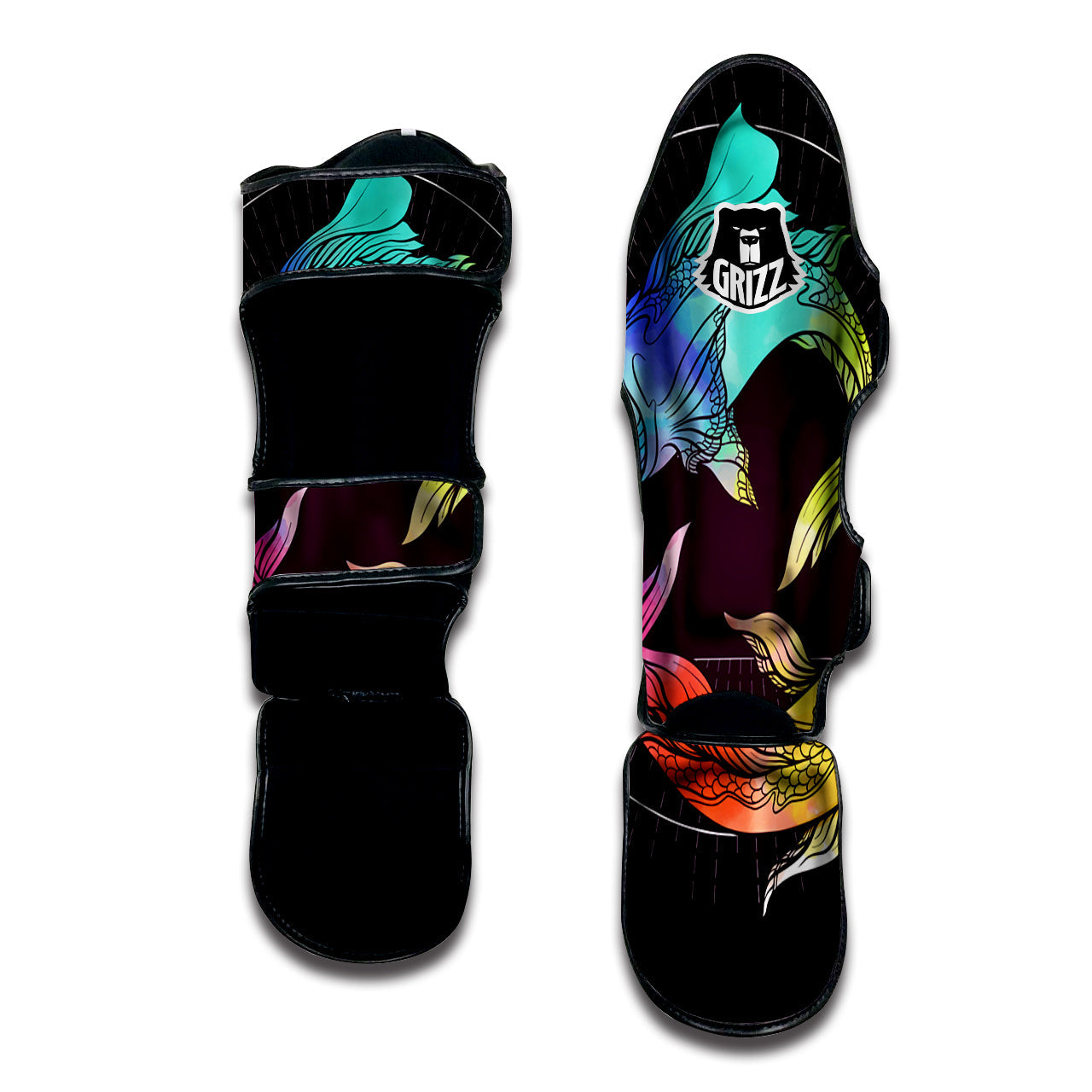 Pisces Sign Colorful Print Muay Thai Shin Guards-grizzshop