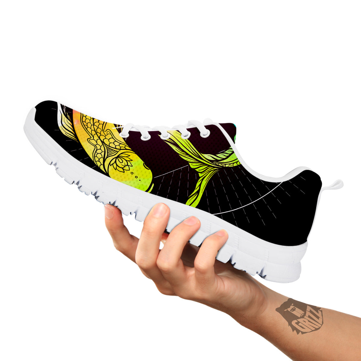 Pisces Sign Colorful Print White Sneaker-grizzshop