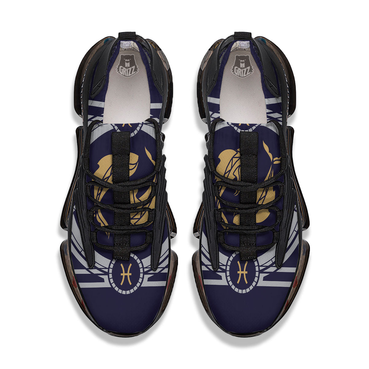 Pisces Sign Horoscope Print Black Gym Shoes-grizzshop