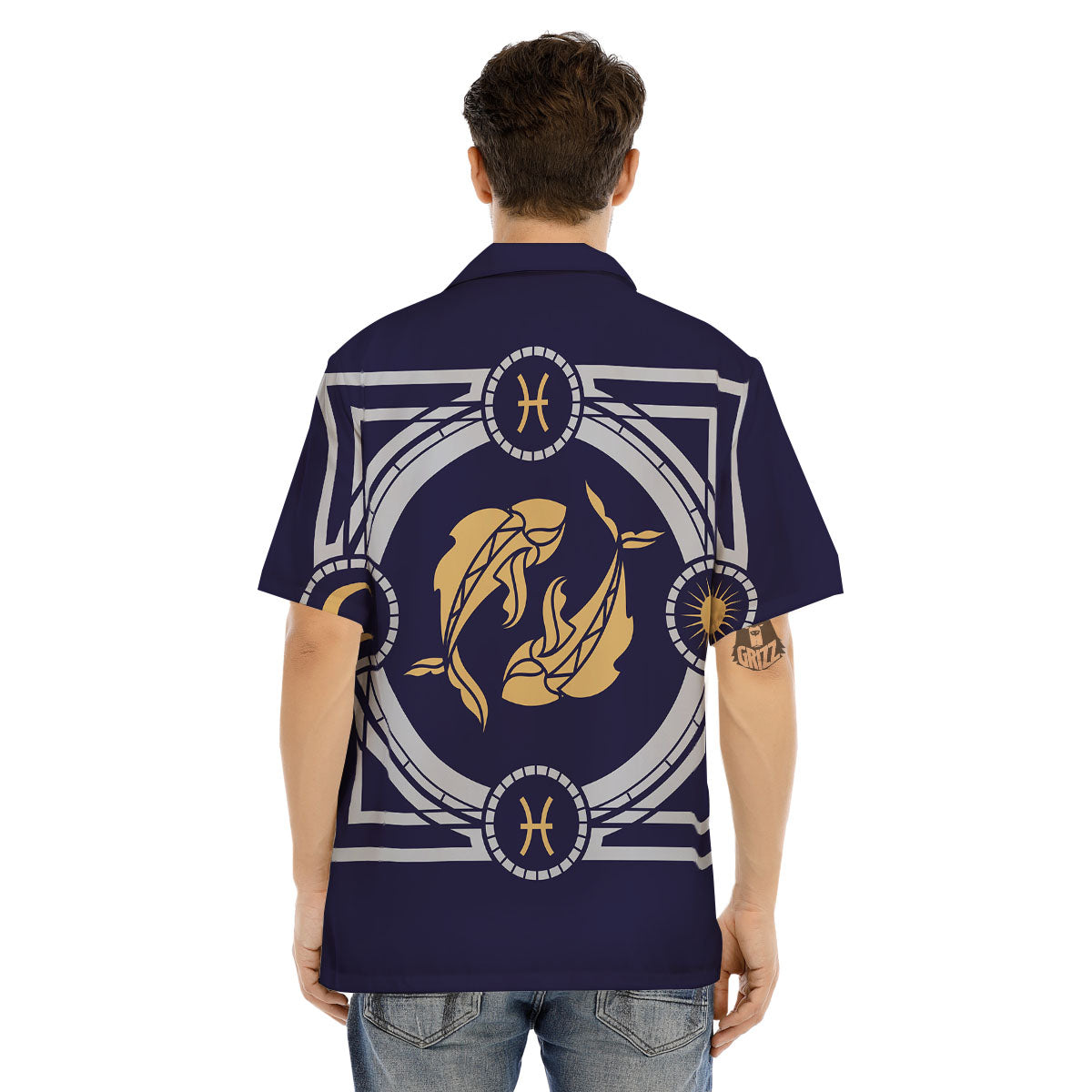 Pisces Sign Horoscope Print Men's Hawaiian Shirt-grizzshop