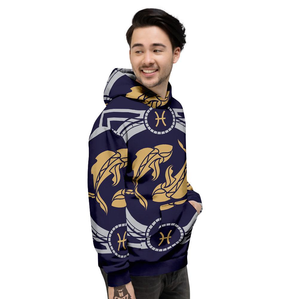 Pisces Sign Horoscope Print Men's Hoodie-grizzshop