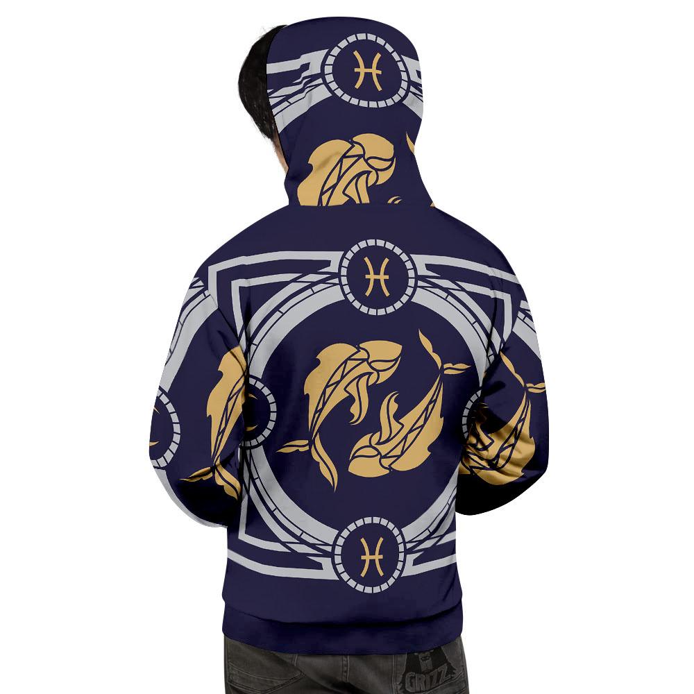 Pisces Sign Horoscope Print Men's Hoodie-grizzshop