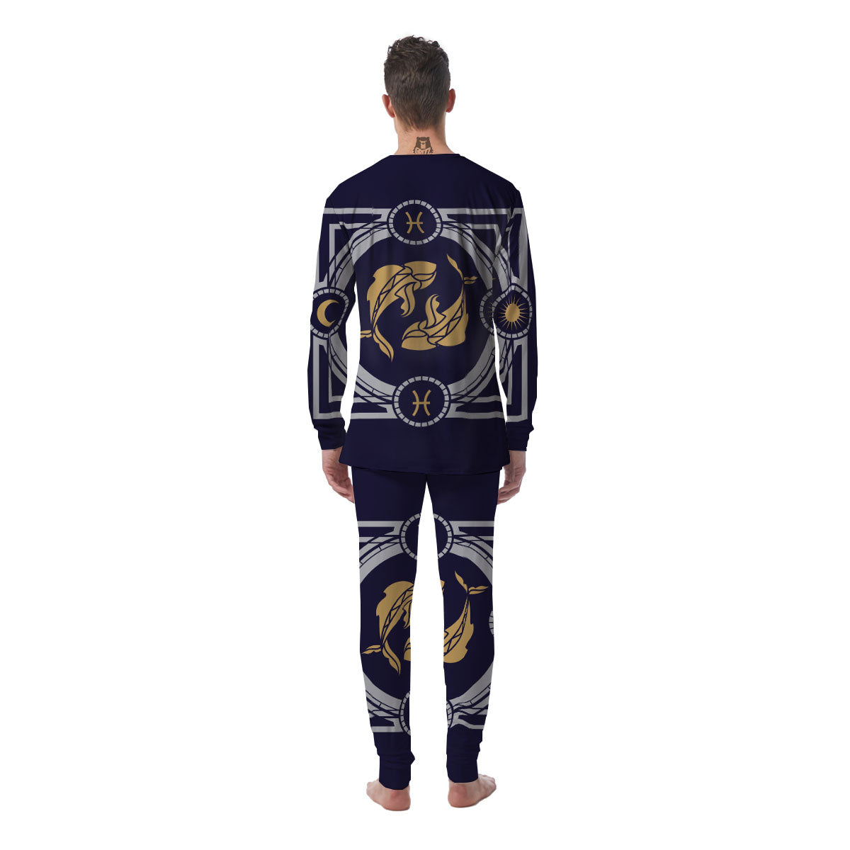 Pisces Sign Horoscope Print Men's Pajamas-grizzshop