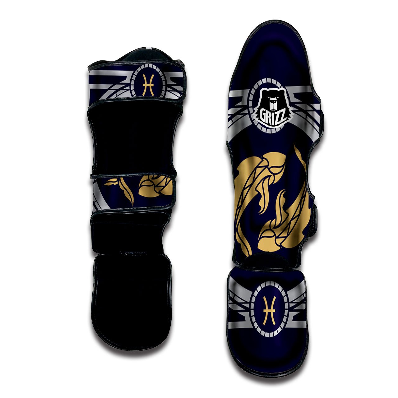 Pisces Sign Horoscope Print Muay Thai Shin Guards-grizzshop