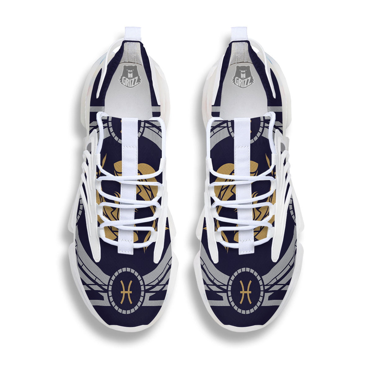 Pisces Sign Horoscope Print White Gym Shoes-grizzshop