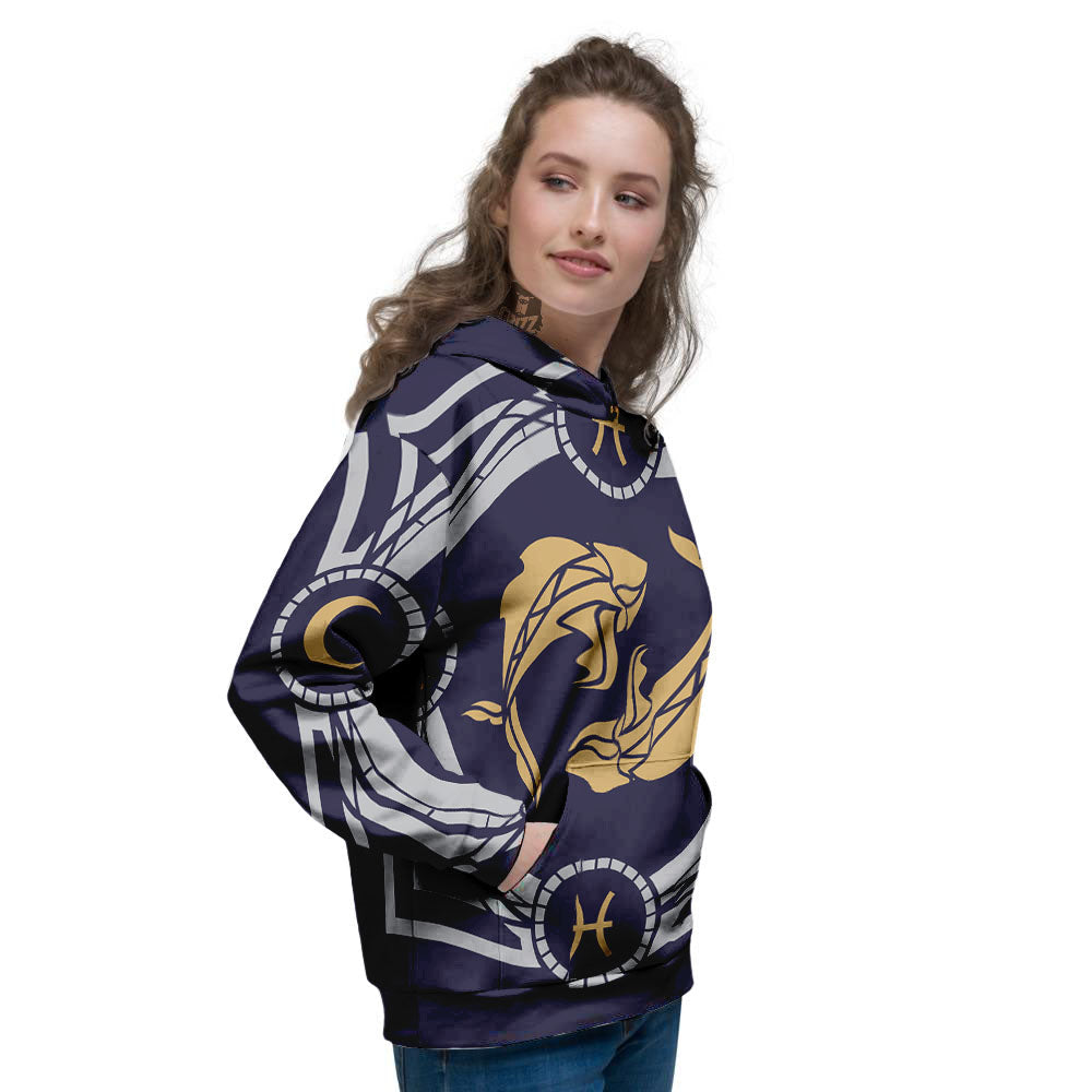 Pisces Sign Horoscope Print Women's Hoodie-grizzshop