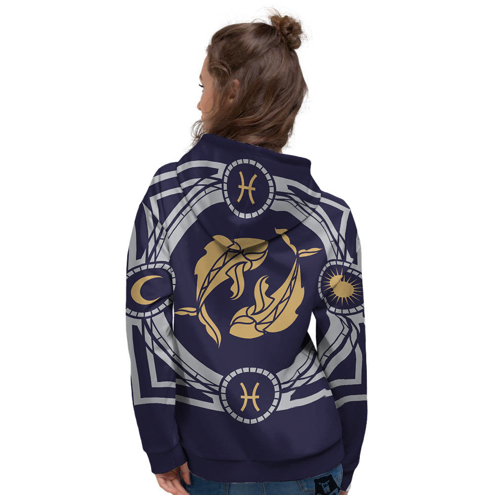 Pisces Sign Horoscope Print Women's Hoodie-grizzshop