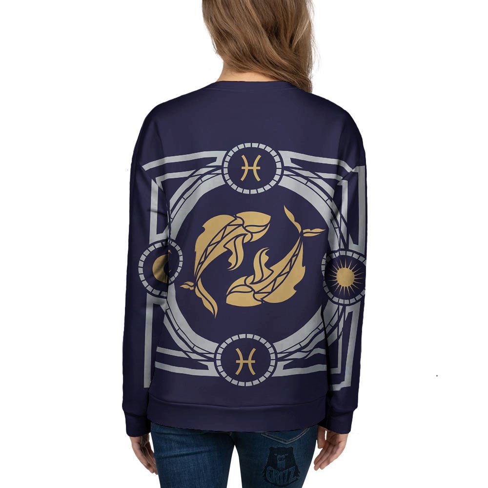 Pisces Sign Horoscope Print Women's Sweatshirt-grizzshop