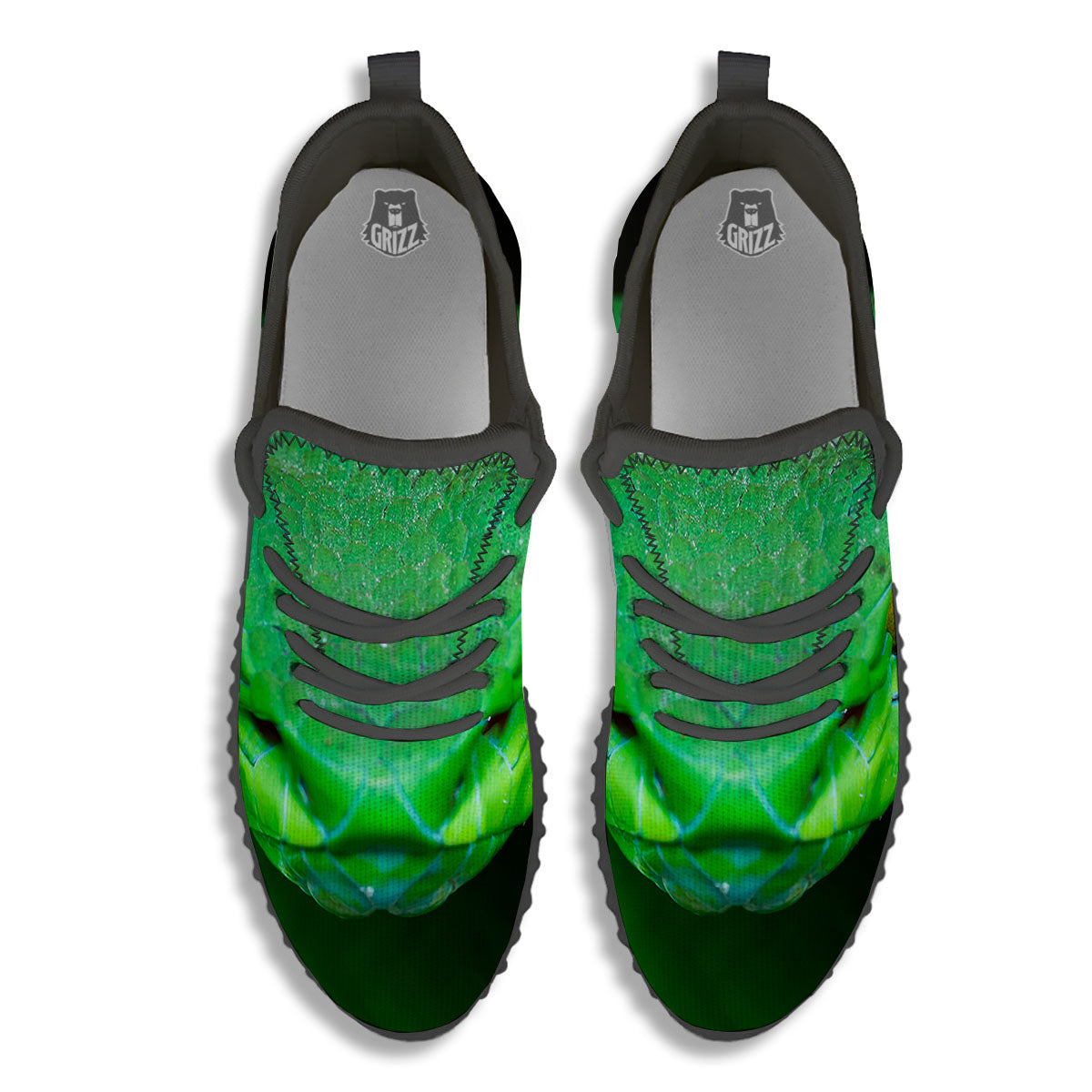 Pit Viper Green Print Black Walking Shoes-grizzshop