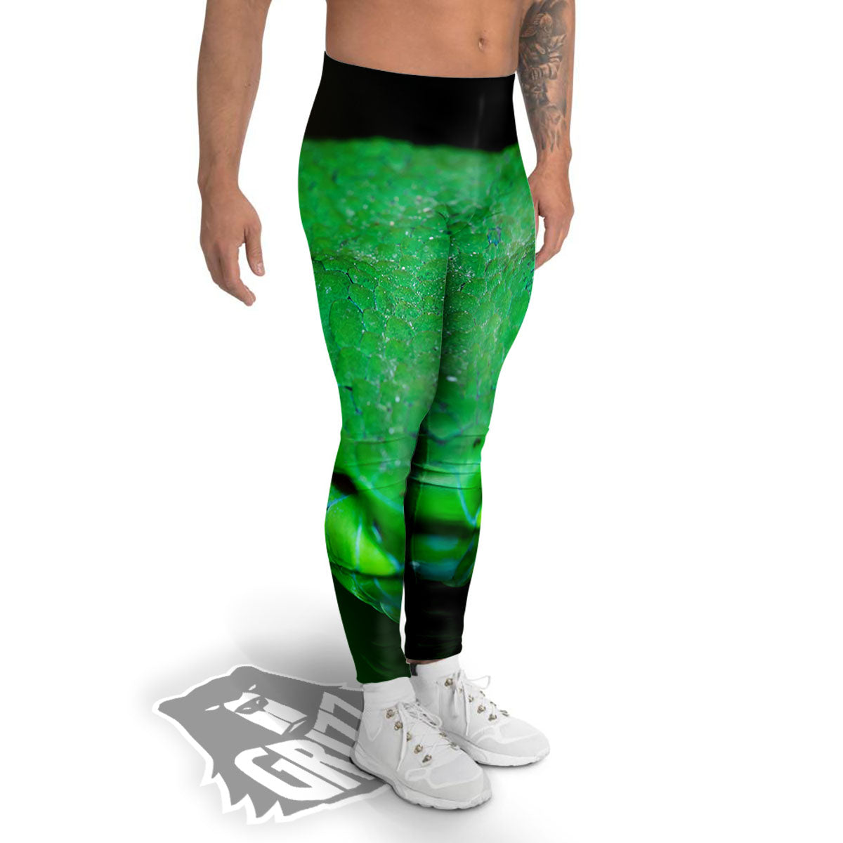 Pit Viper Green Print Men's Leggings-grizzshop