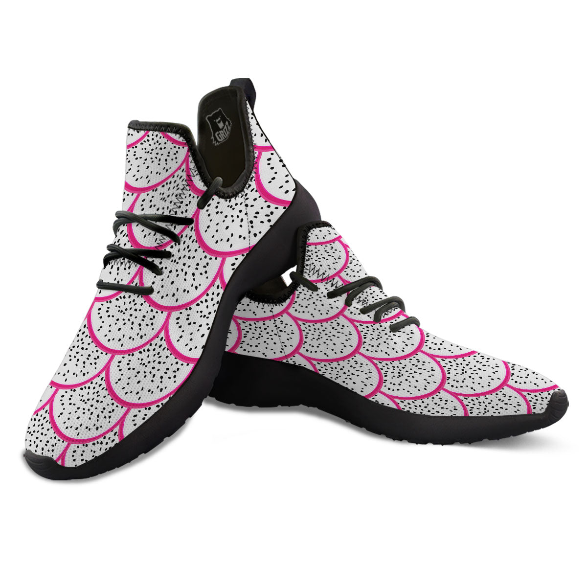 Pitaya Pattern Print Black Athletic Shoes-grizzshop