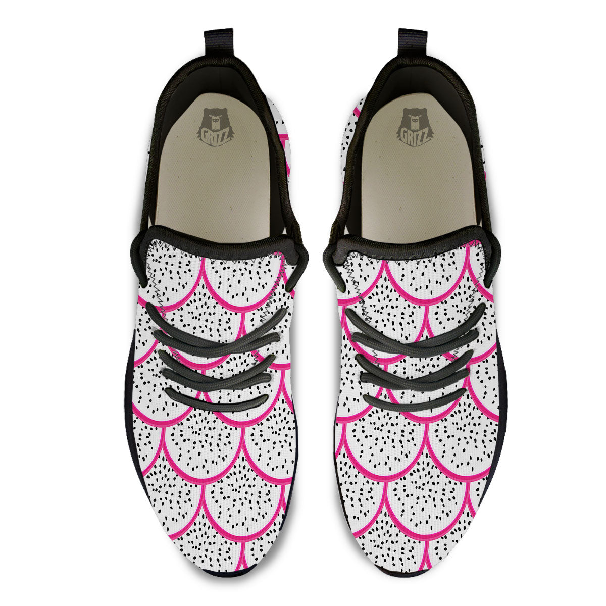 Pitaya Pattern Print Black Athletic Shoes-grizzshop