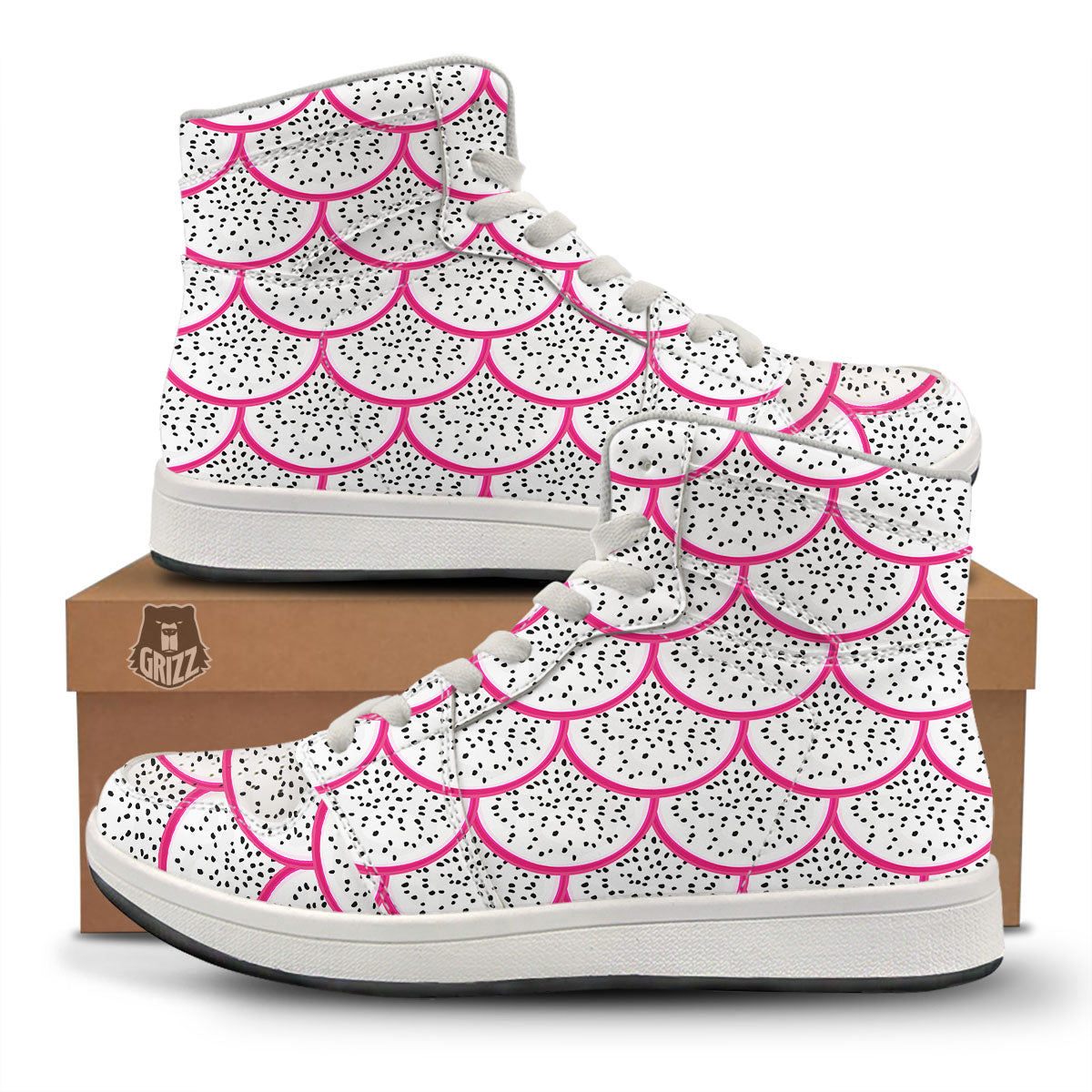Pitaya Pattern Print High Top Sneakers-grizzshop
