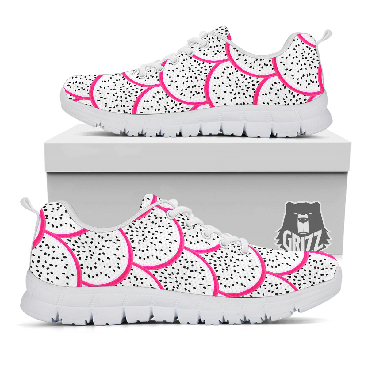 Pitaya Pattern Print White Sneaker-grizzshop