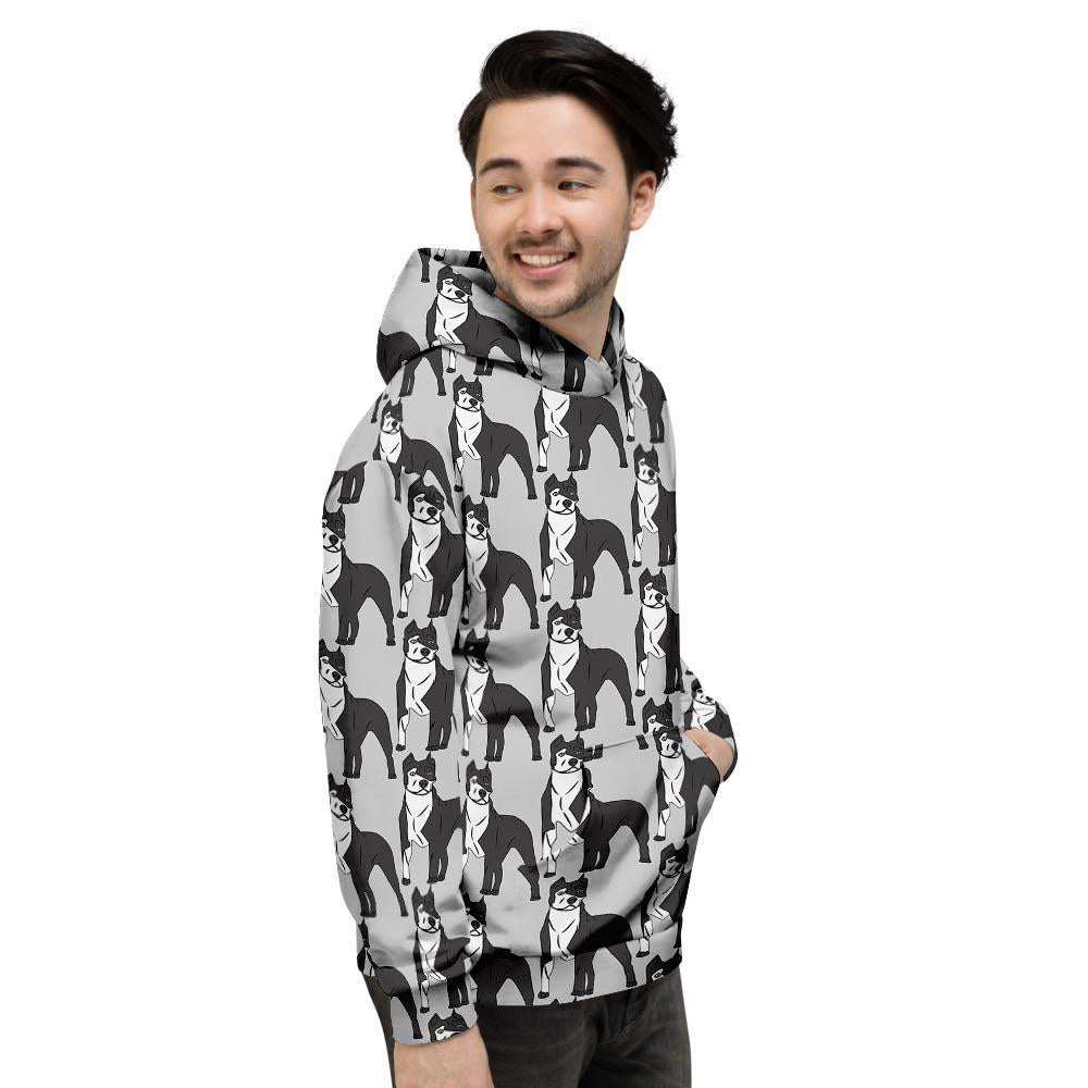 Pitbull Print Men's Hoodie-grizzshop