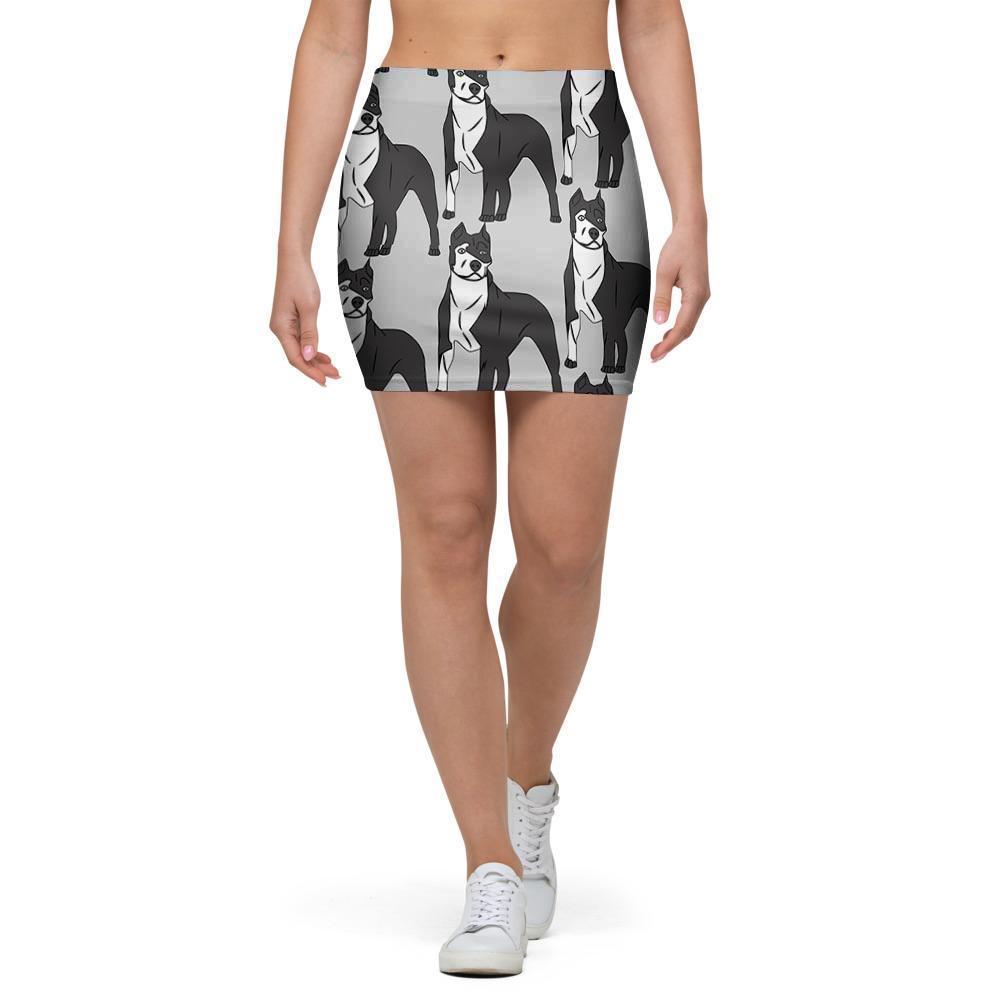 Pitbull Print Mini Skirt-grizzshop