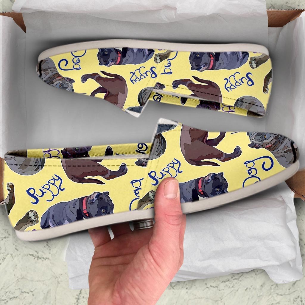 Pitbull Puppy Canvas Shoes-grizzshop