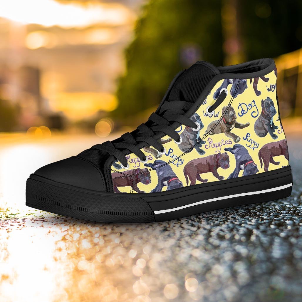 Pitbull Puppy Women's High Top Shoes-grizzshop