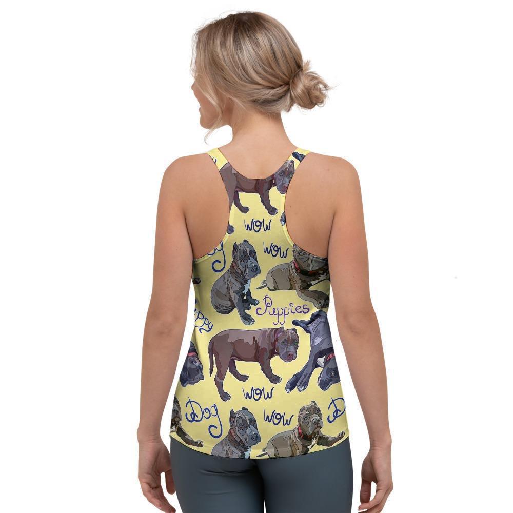 Pitbull Puppy Women's Racerback Tank Top-grizzshop