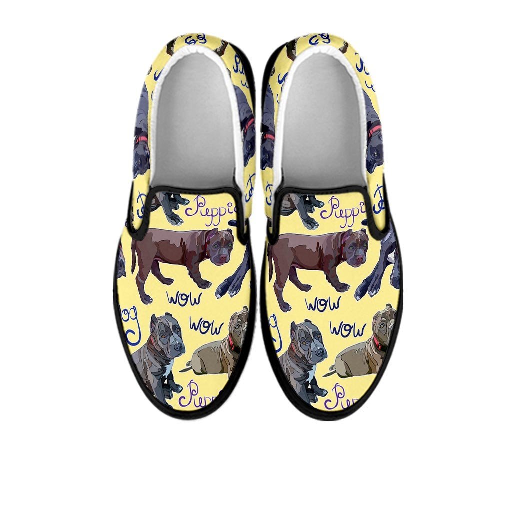 Pitbull Puppy Women's Slip On Sneakers-grizzshop