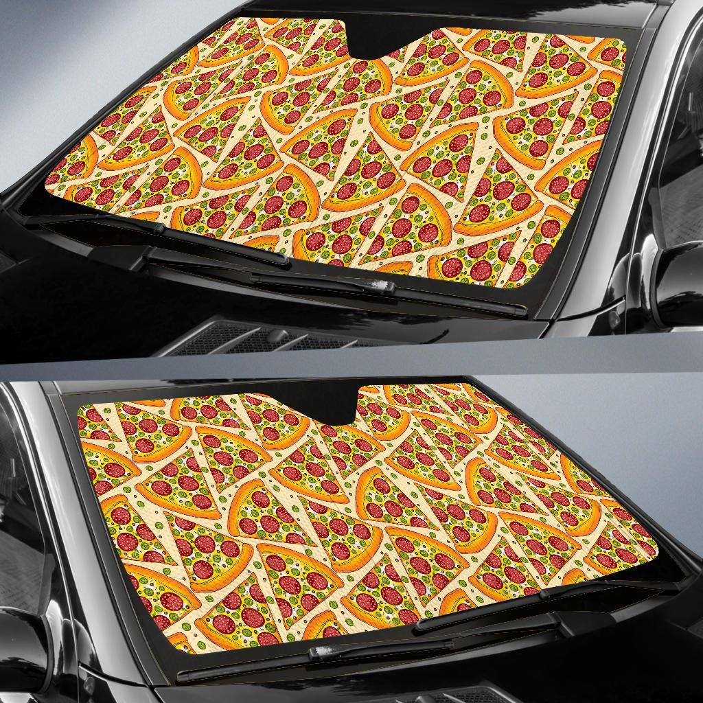 Pizza Pattern Print Car Sun Shade-grizzshop
