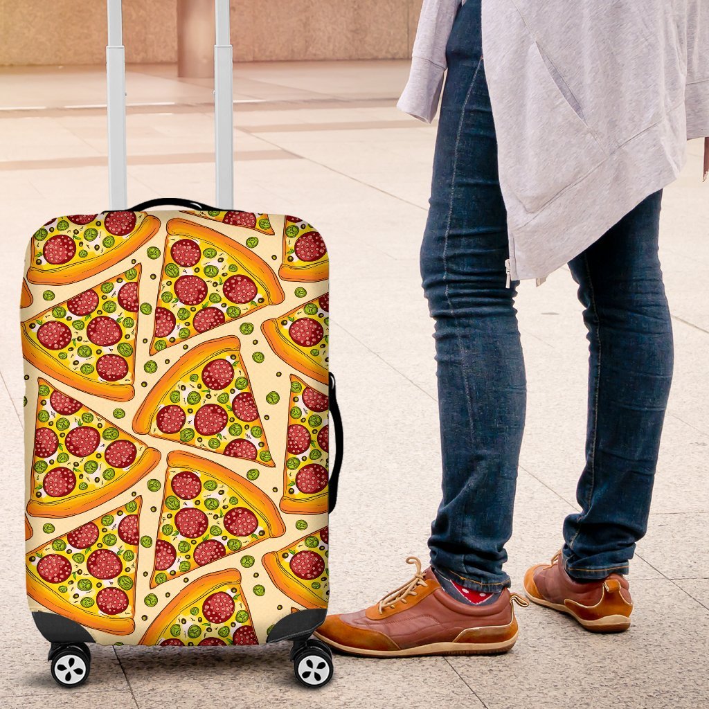 Pizza Pattern Print Luggage Cover Protector-grizzshop