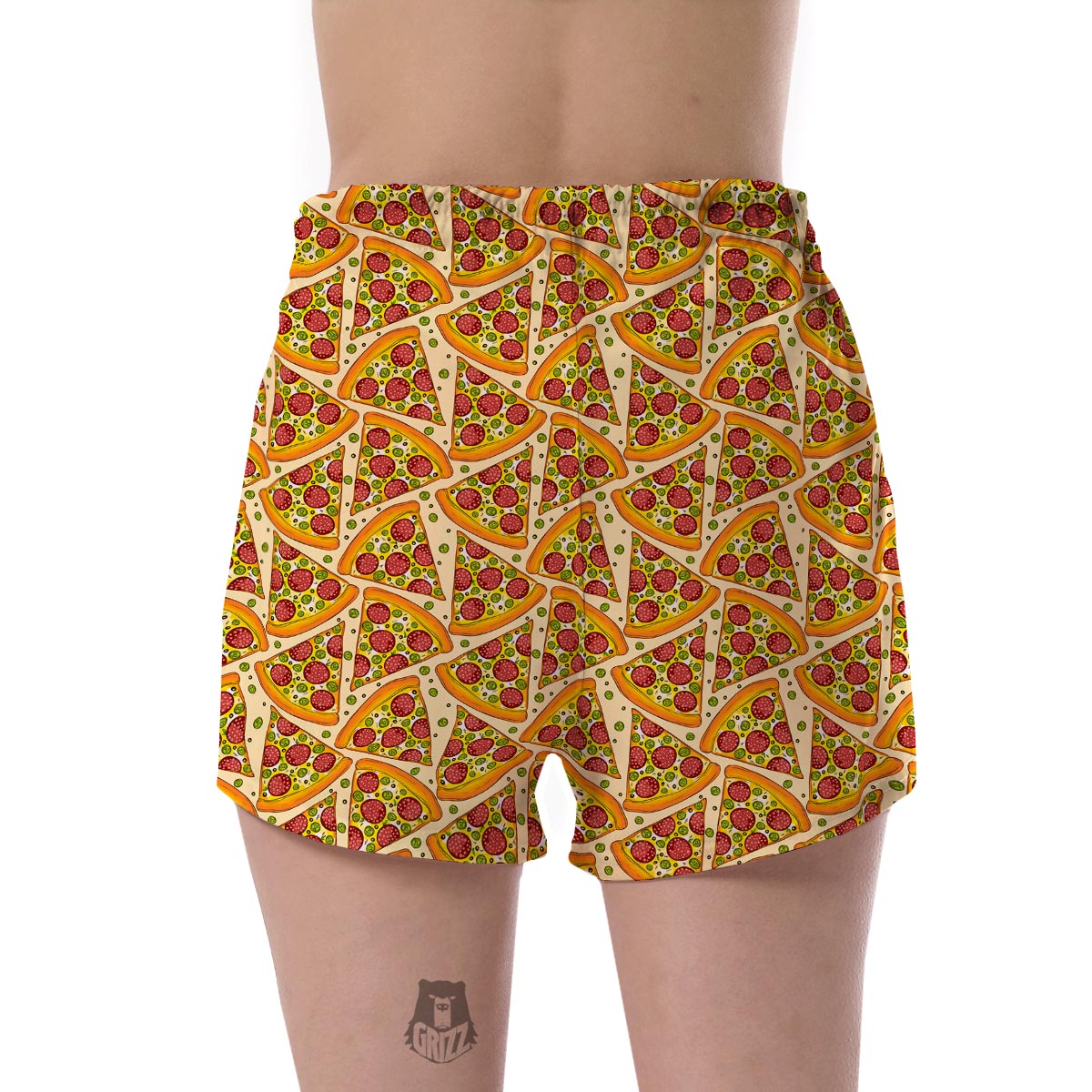 Pizza Pattern Print Women's Shorts-grizzshop