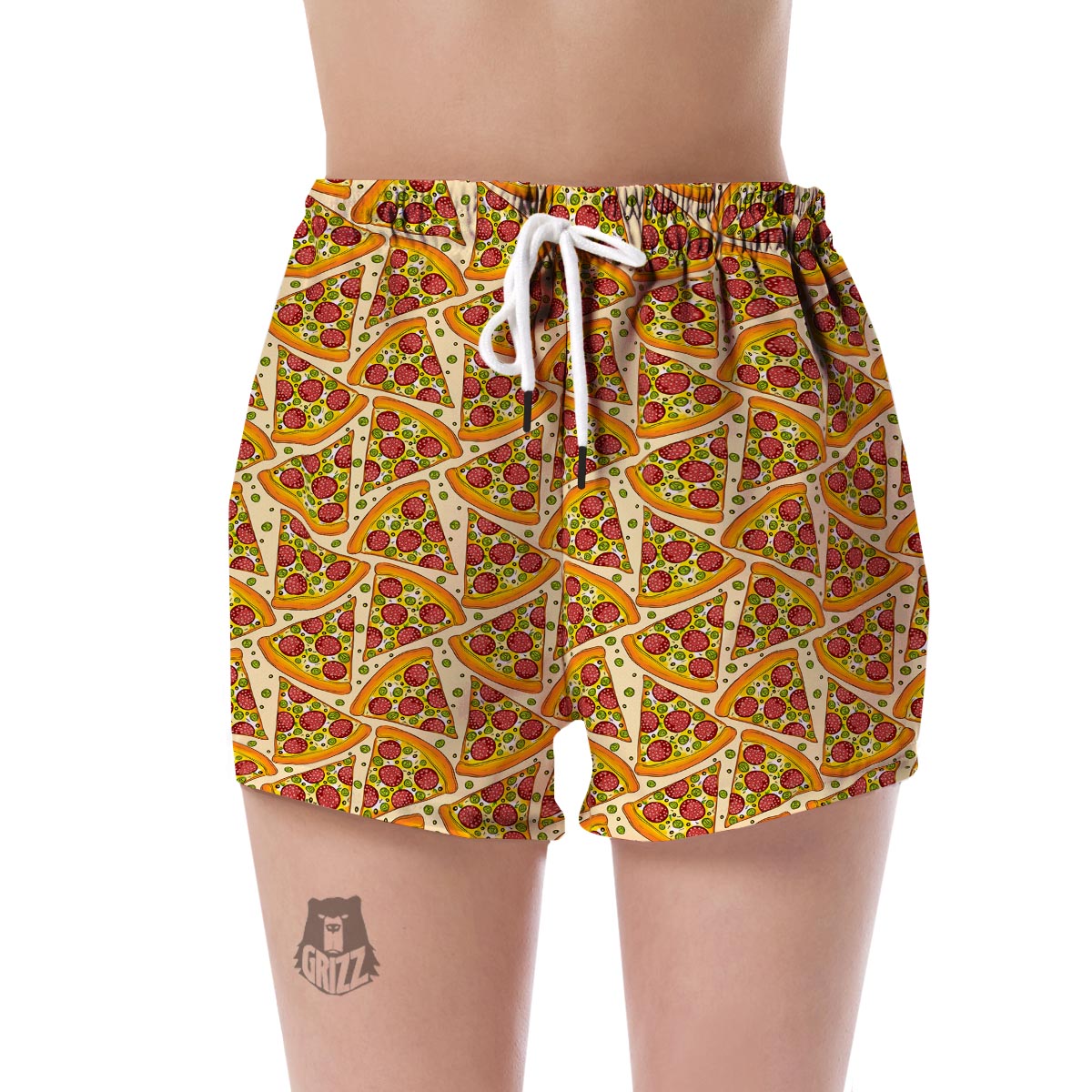 Pizza Pattern Print Women's Shorts-grizzshop